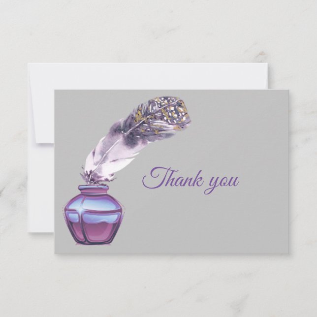 Plumes d'or violet de l'écrivain Merci (Devant)