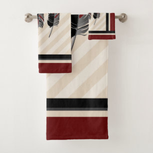 Plumes en crème, marron et noir