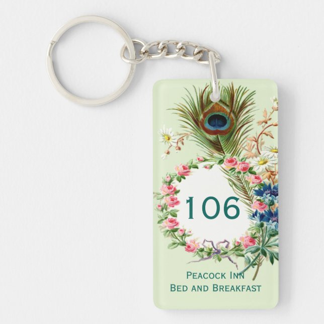 Plumes et fleurs Wreath Inn Room Porte - clé (Devant)