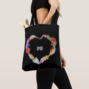 Plumes et succulents Sac fourre-tout de monogramme
