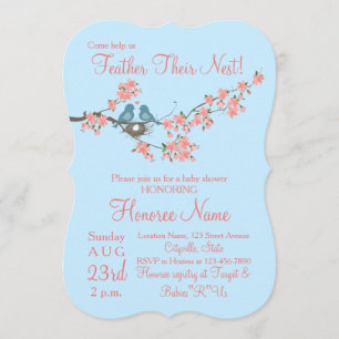 Plumes leur nid Invitation de douche aux oiseaux