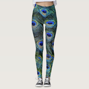 Plumes Peacock Or Personnalisées Leggings