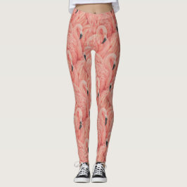 Plumes roses leggings flamingo pantalons yoga