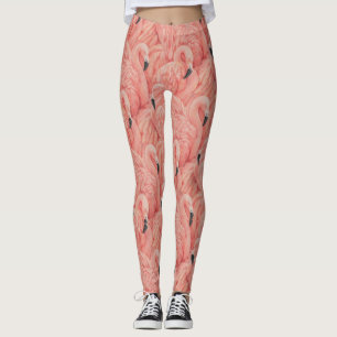 Plumes roses leggings flamingo pantalons yoga