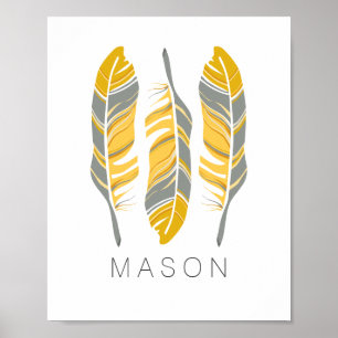 Plumes rustiques Reste sauvage Art mural personnal