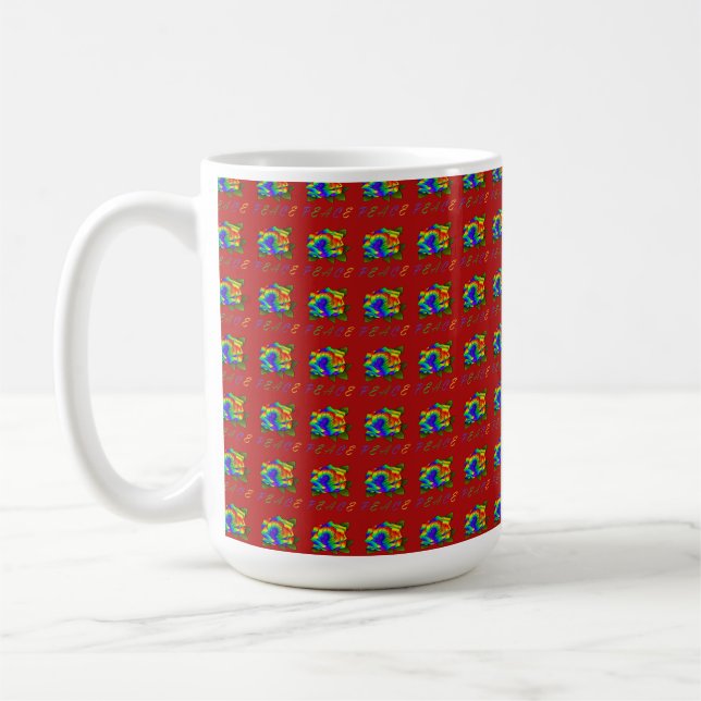 PLUMFARBENE ROSE BLUME PEACE ART KAFFEETASSE (Links)