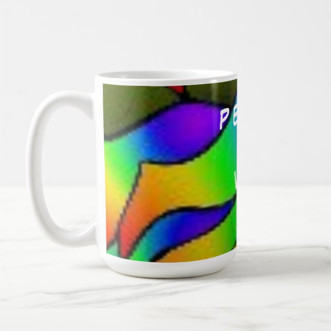 PLUMFARBENE ROSE BLUME PEACE ART KAFFEETASSE (Links)
