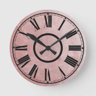 Plummy Rosen-Uhr verwitterte Effekt-römische Runde Wanduhr