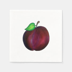 Plums Reif Sommer Lila Plum Frucht Illustration Serviette