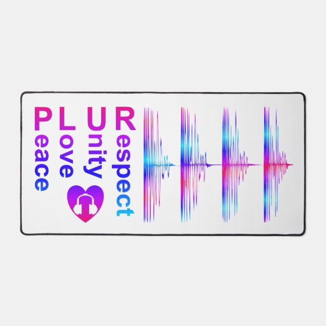 PLUR (Peace Liebe Unity Respect) Schreibtischunterlage (Vorderseite)