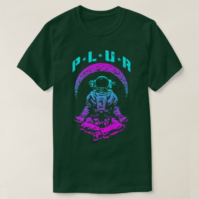 PLUR Peace Liebe Unity Respekt Techno Rave EDM Ast T-Shirt (Design vorne)
