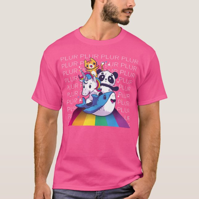 Plur Rave Edm Techno Festival T-Shirt (Vorderseite)