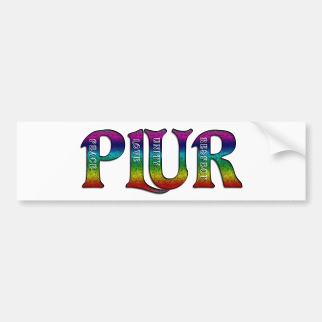 PLUR (Regenbogen) Autoaufkleber (Vorne)