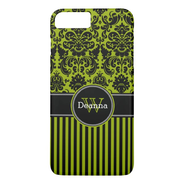 Plus Coque iPhone 7 | Damas | Tracées | Vert (Dos)