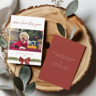Plus de joie cette année nouvelle carte de Noël po