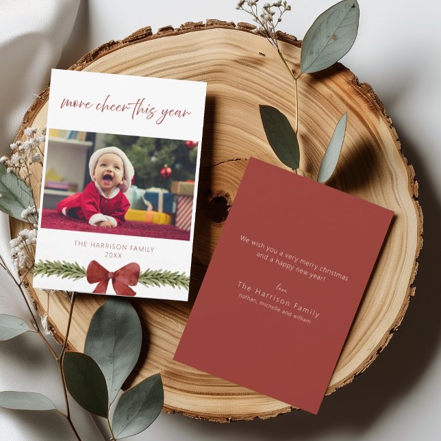 Plus de joie cette année nouvelle carte de Noël po (Créateur téléchargé)