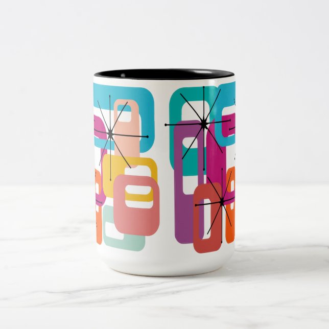 Plus de Rectangles et Starbursts Mug de café à deu (Centre)