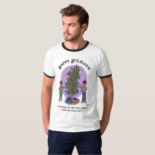 Plus de T-shirt Ringer Homme Chat Christmas