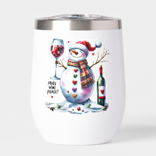 Plus de vin s'il vous plaît Bonhomme de neige buva