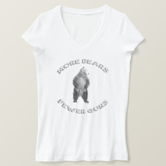 Plus D'Ours; Moins De Canons V-Cou T-Shirt