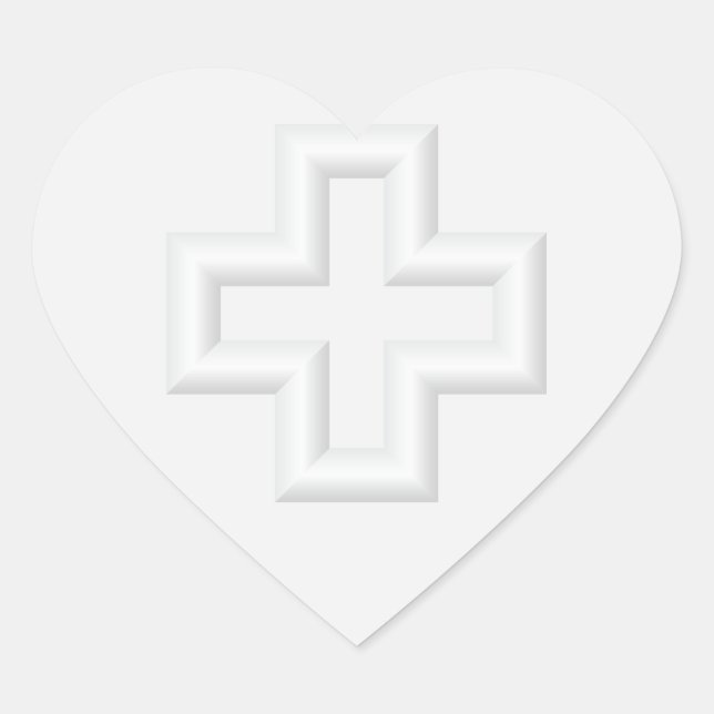 Plus Embossfläche Herz-Aufkleber (Vorderseite)