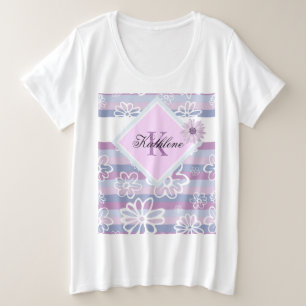 Plus Größe Mit Monogramm Lila T - Shirt