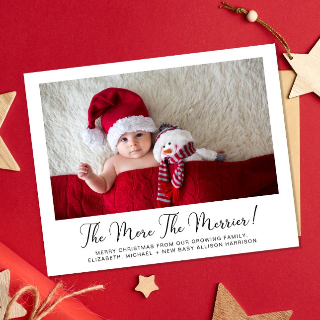 Plus La Merrier Photo Nouvelle Carte Vacances Bébé (A fun & unique way to introduce family and friends to your growing family this holiday season)