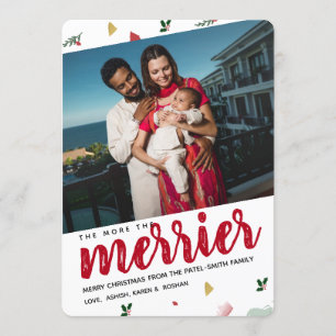 Plus Le Merrier Noël Baby Faire-part de naissance