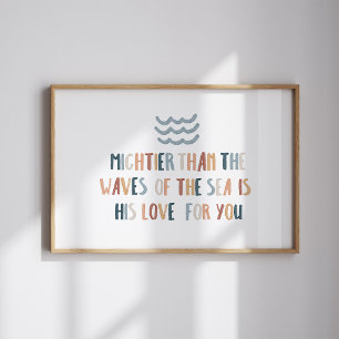 Plus puissant que les vagues Christian Kids Poster