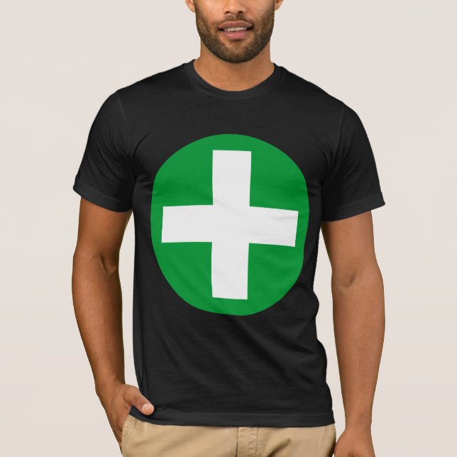 Plus Signieren in Weiß mit Grün T-Shirt (Vorderseite)