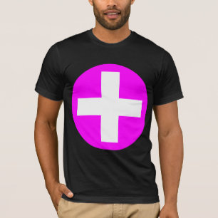 Plus Signieren in Weiß mit Magenta T-Shirt