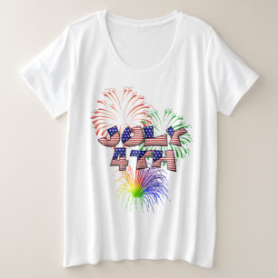 Plus Size Amerikanische Unabhängigkeitstag T - Shi Große Größe T-Shirt