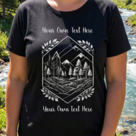 Plus Size Nature Hexagon Mountain Your Text