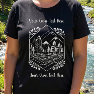 Plus Size Nature Hexagon Mountain Your Text