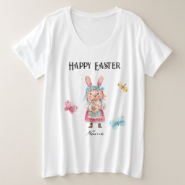 Plus Size Vintag Ostersonnige Schmetterlinge T - S Große Größe T-Shirt