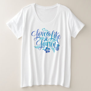 Plus Taille Aimer Blanc Comme Lauren Hibiscus Fleu