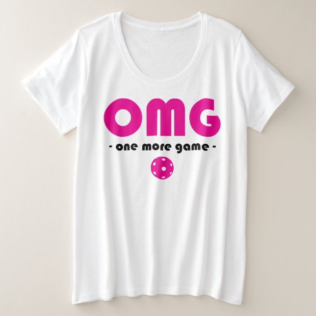 Plus taille Pickleball One More Jeu blanc / rose (Design devant)
