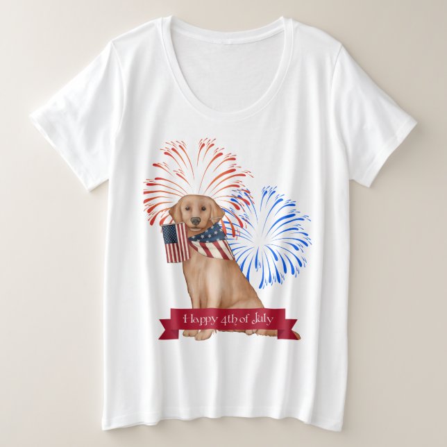 Plus Taille Quatrième de Juillet t-shirt Golden La (Design devant)