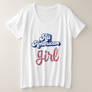 Plus Taille Quatrième Juillet t-shirt avec Firewor