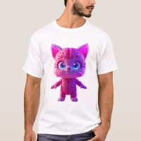 Plüsch-Cyberpunk-Katzen-T-Shirt