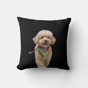 Plüsch-Elfenbeingelber Hund Kissen