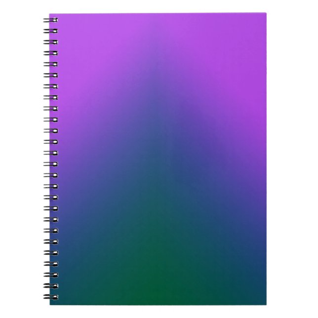 Plüsch-Pfau-Ombre Notizblock (Vorderseite)