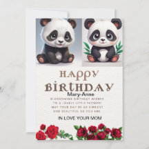 Plüschige Panda, Geburtstagskarte schriftlich