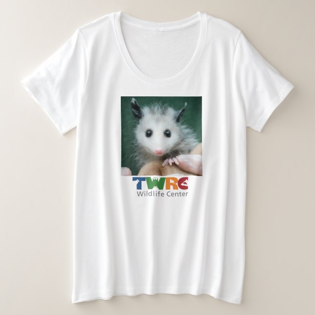 Plusgrößen-T - Shirt mit Opossum (Design vorne)