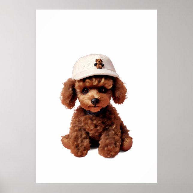 Plush Chocolate Mini Poodle Folder Poster (Vorne)