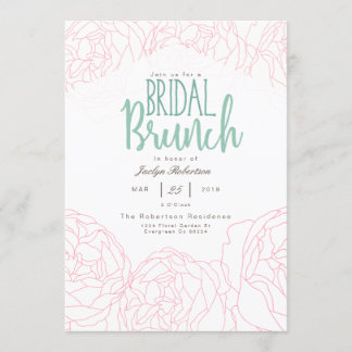 Plush Peony Bridal Brunch Einladung