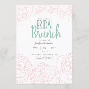 Plush Peony Bridal Brunch Invitation