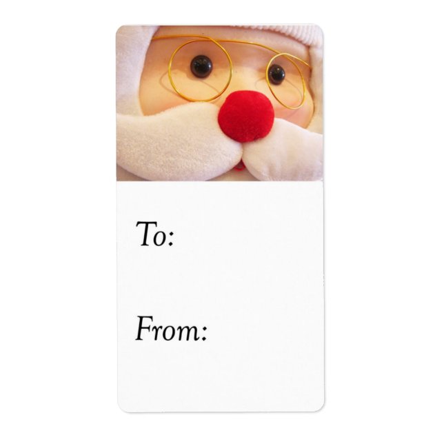 Plush Santa Claus Gift Tag (Vorne)