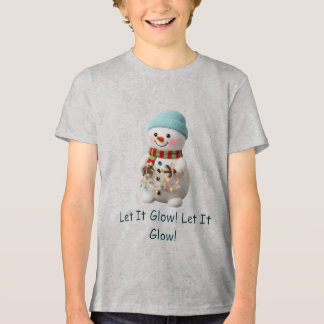 Plush Snowman With Christmas Lights Tri-Blend Shirt