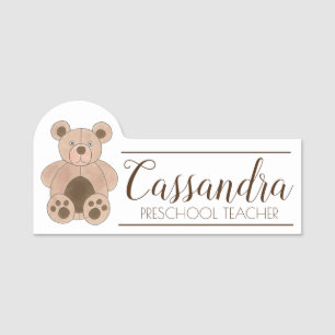 Plush Teddy Bear Preschool Teacher Toy Store Namensschild